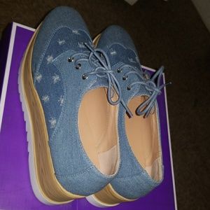 Women oxford platform shoes